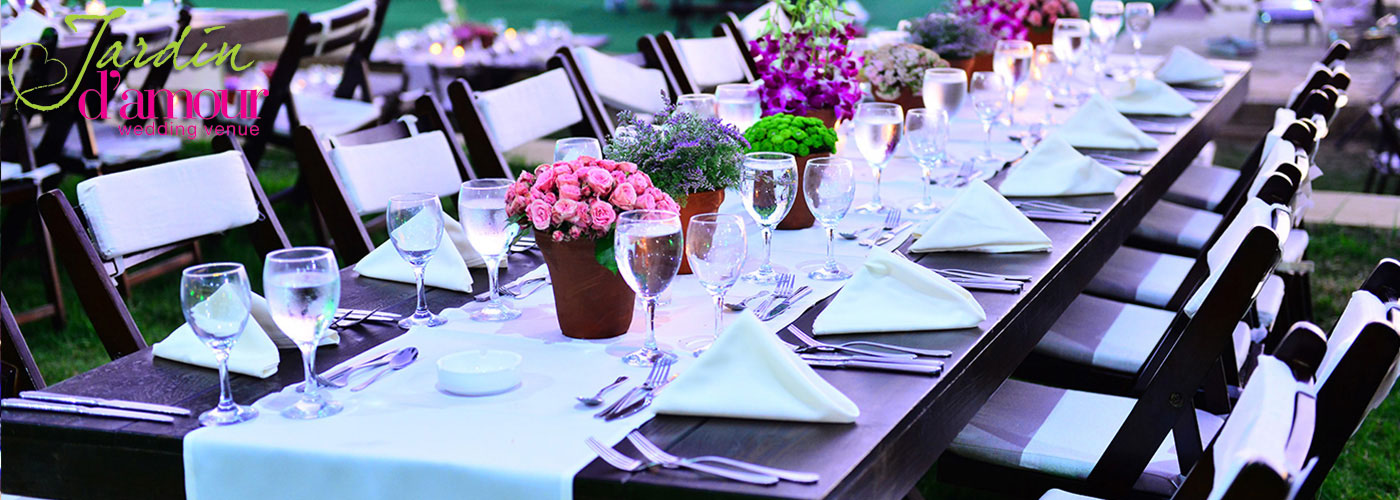 Wide view of the venue with guests enjoying the evening